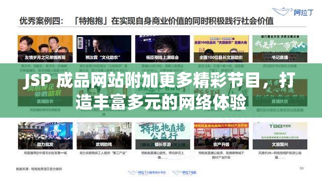 JSP 成品网站附加更多精彩节目，打造丰富多元的网络体验