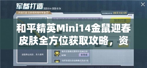 和平精英Mini14金鼠迎春皮肤全方位获取攻略，资源管理技巧、高效利用策略及避免资源浪费指南