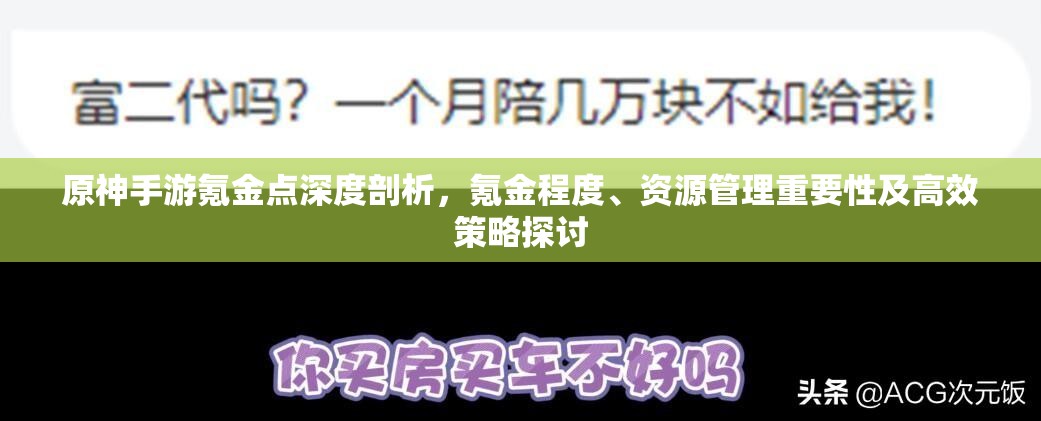 原神手游氪金点深度剖析，氪金程度、资源管理重要性及高效策略探讨