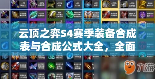 云顶之弈S4赛季装备合成表与合成公式大全，全面深度解析与指南