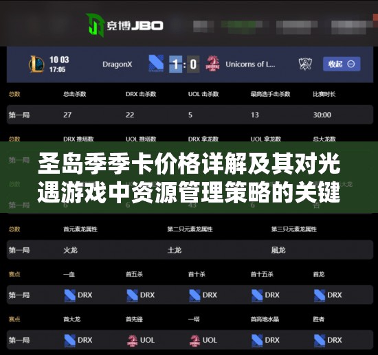 圣岛季季卡价格详解及其对光遇游戏中资源管理策略的关键作用