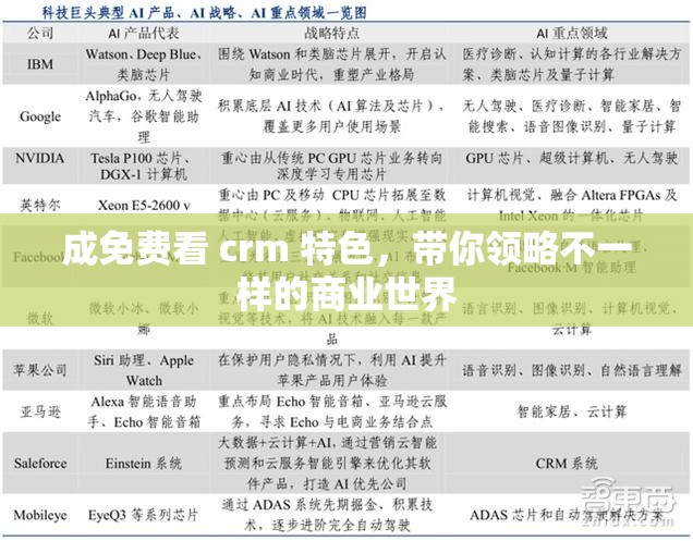 成免费看 crm 特色，带你领略不一样的商业世界