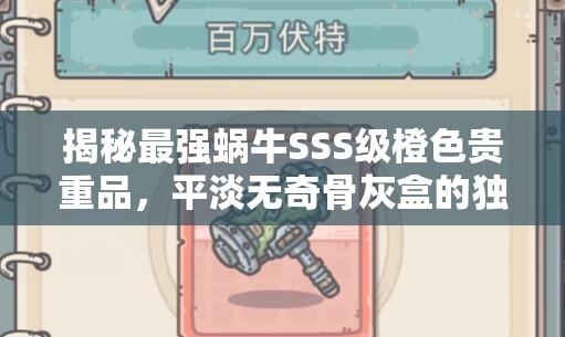 揭秘最强蜗牛SSS级橙色贵重品，平淡无奇骨灰盒的独特魅力解析