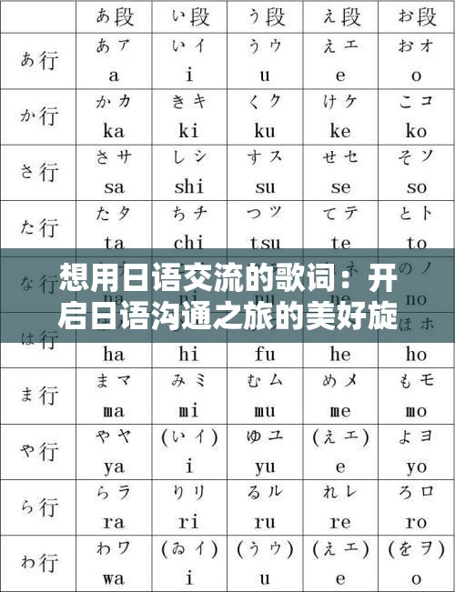 想用日语交流的歌词：开启日语沟通之旅的美好旋律