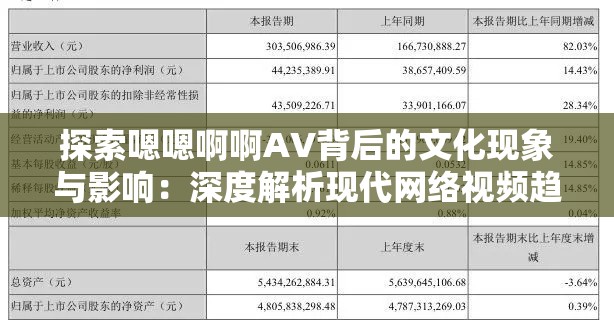 探索嗯嗯啊啊AV背后的文化现象与影响：深度解析现代网络视频趋势