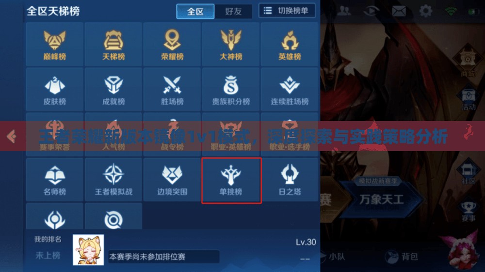 王者荣耀新版本镜像1v1模式，深度探索与实践策略分析