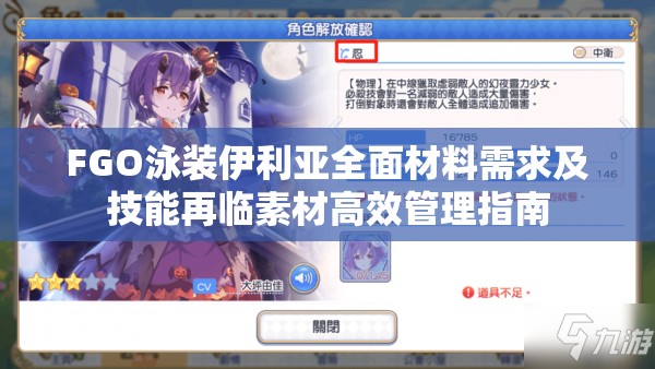 FGO泳装伊利亚全面材料需求及技能再临素材高效管理指南
