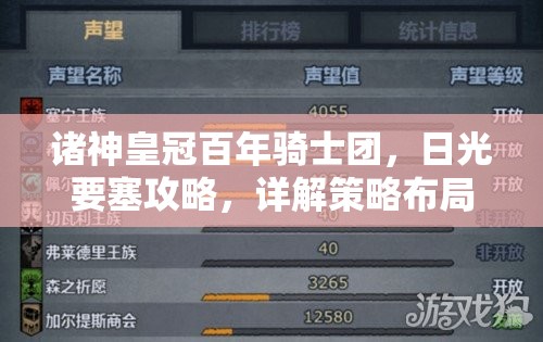 诸神皇冠百年骑士团，日光要塞攻略，详解策略布局与高效资源管理技巧