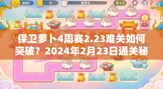 保卫萝卜4周赛2.23难关如何突破？2024年2月23日通关秘籍揭秘！