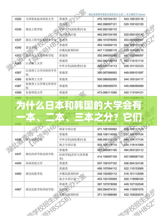 为什么日本和韩国的大学会有一本、二本、三本之分？它们之间有什么区别？