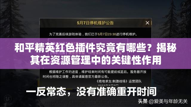 和平精英红色插件究竟有哪些？揭秘其在资源管理中的关键性作用