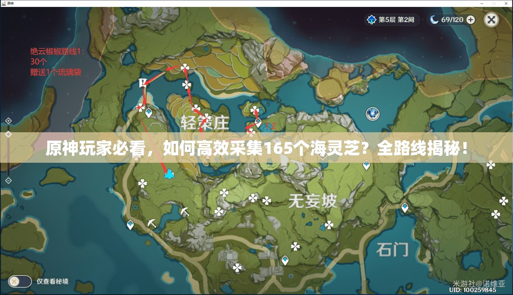 原神玩家必看，如何高效采集165个海灵芝？全路线揭秘！