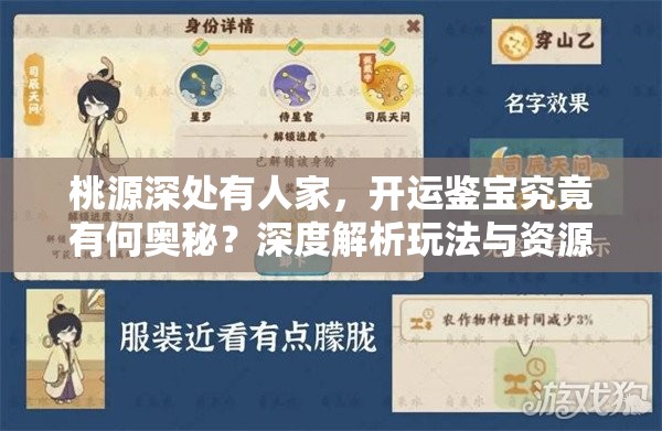 桃源深处有人家，开运鉴宝究竟有何奥秘？深度解析玩法与资源管理策略