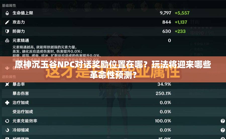 原神沉玉谷NPC对话奖励位置在哪？玩法将迎来哪些革命性预测？