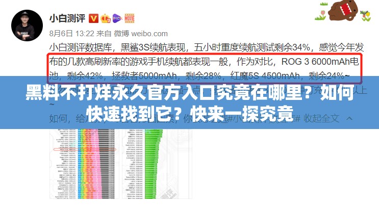 黑料不打烊永久官方入口究竟在哪里？如何快速找到它？快来一探究竟