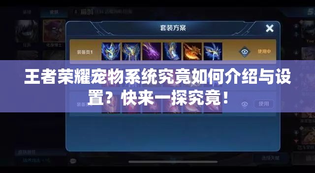 王者荣耀宠物系统究竟如何介绍与设置？快来一探究竟！