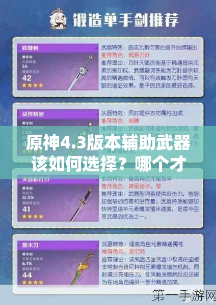 原神4.3版本辅助武器该如何选择？哪个才是最佳搭配？