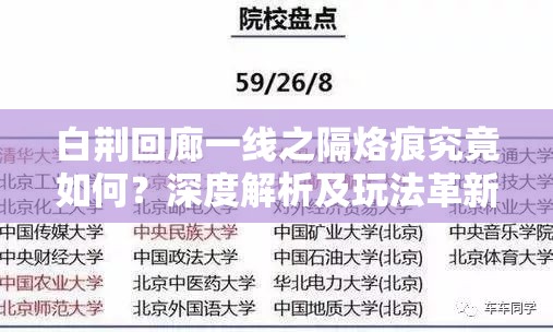 白荆回廊一线之隔烙痕究竟如何？深度解析及玩法革新大预测