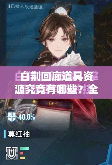白荆回廊道具资源究竟有哪些？全面揭秘资源种类及获取途径！