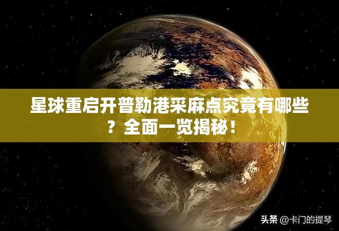 星球重启开普勒港采麻点究竟有哪些？全面一览揭秘！