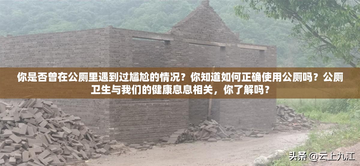 你是否曾在公厕里遇到过尴尬的情况？你知道如何正确使用公厕吗？公厕卫生与我们的健康息息相关，你了解吗？