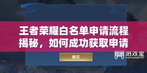 王者荣耀白名单申请流程揭秘，如何成功获取申请全攻略？