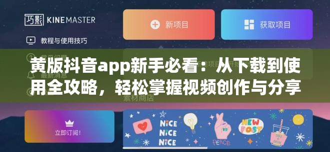 黄版抖音app新手必看：从下载到使用全攻略，轻松掌握视频创作与分享技巧