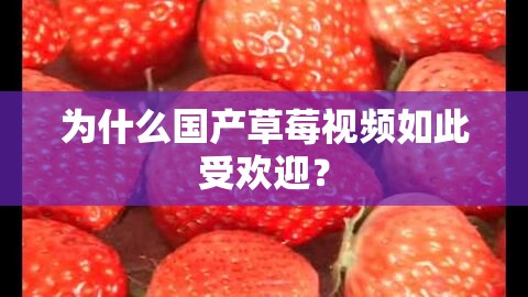 为什么国产草莓视频如此受欢迎？