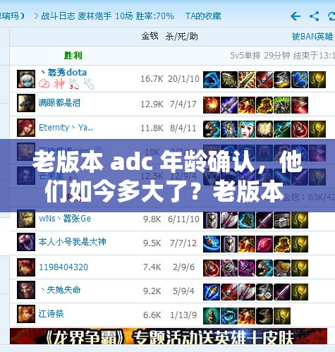 老版本 adc 年龄确认，他们如今多大了？老版本 adc 往昔风采依旧，他们如今的年龄状况如何？探寻老版本 adc 的年龄秘密，他们现今究竟几岁啦？