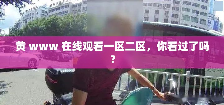 黄 www 在线观看一区二区，你看过了吗？