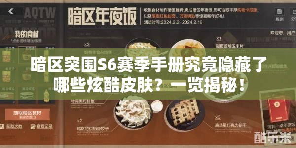 暗区突围S6赛季手册究竟隐藏了哪些炫酷皮肤？一览揭秘！