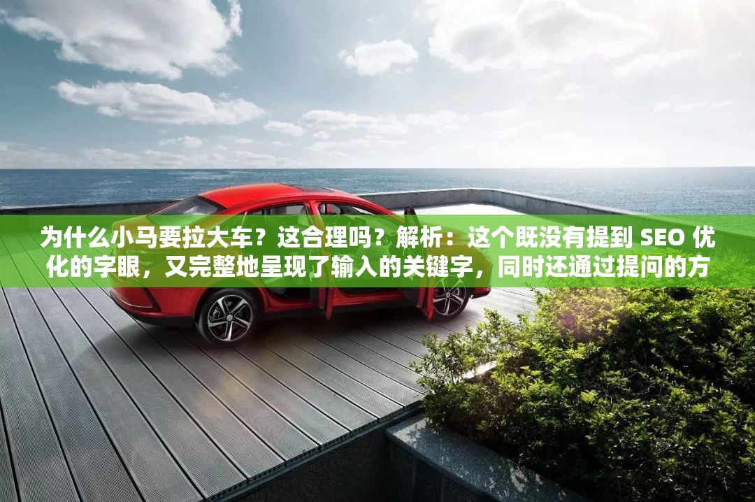 为什么小马要拉大车？这合理吗？解析：这个既没有提到 SEO 优化的字眼，又完整地呈现了输入的关键字，同时还通过提问的方式吸引了读者的注意力，有利于百度 SEO 优化