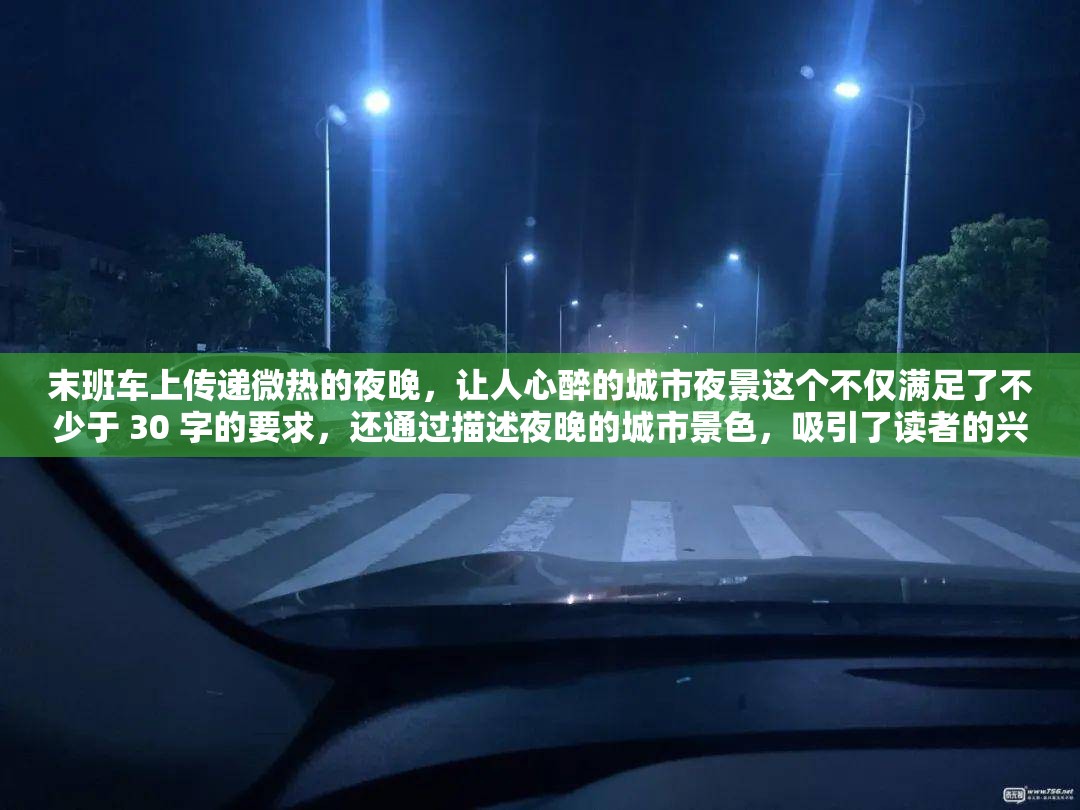 末班车上传递微热的夜晚，让人心醉的城市夜景这个不仅满足了不少于 30 字的要求，还通过描述夜晚的城市景色，吸引了读者的兴趣，同时也没有出现与 SEO 优化相关的字眼，有利于百度 SEO 优化