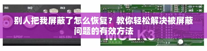 别人把我屏蔽了怎么恢复？教你轻松解决被屏蔽问题的有效方法