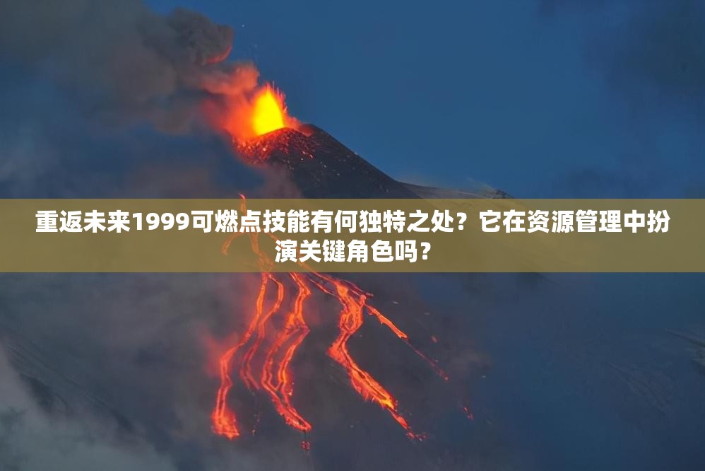 重返未来1999可燃点技能有何独特之处？它在资源管理中扮演关键角色吗？