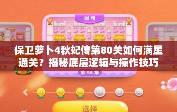 保卫萝卜4秋妃传第80关如何满星通关？揭秘底层逻辑与操作技巧深度解析