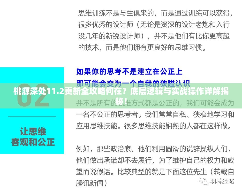 桃源深处11.2更新全攻略何在？底层逻辑与实战操作详解揭秘！