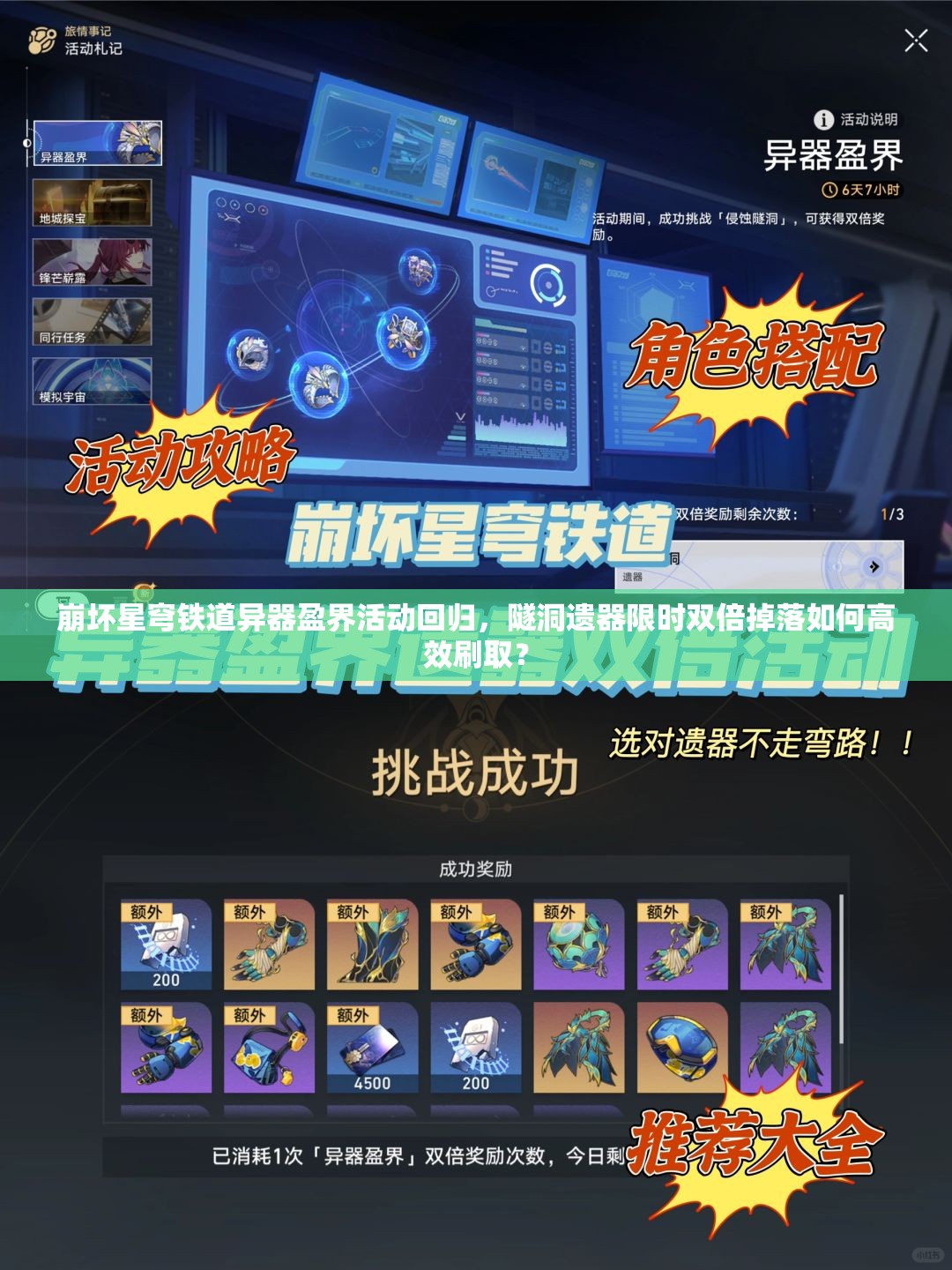 崩坏星穹铁道异器盈界活动回归，隧洞遗器限时双倍掉落如何高效刷取？