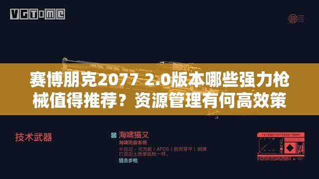 赛博朋克2077 2.0版本哪些强力枪械值得推荐？资源管理有何高效策略？