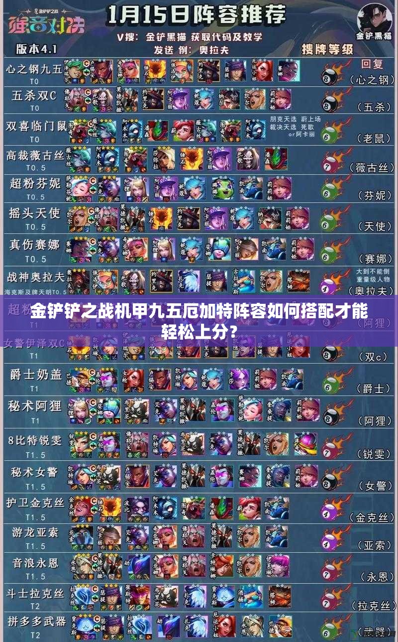 金铲铲之战机甲九五厄加特阵容如何搭配才能轻松上分？