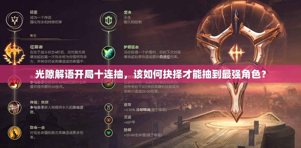 光隙解语开局十连抽，该如何抉择才能抽到最强角色？