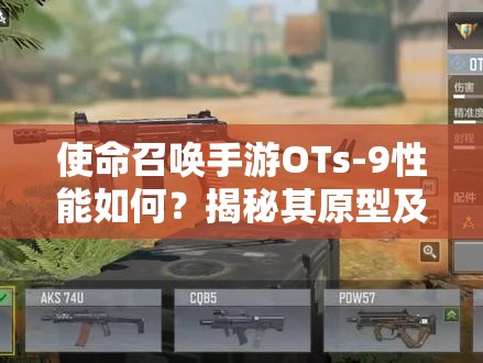 使命召唤手游OTs-9性能如何？揭秘其原型及在游戏资源管理中的关键作用