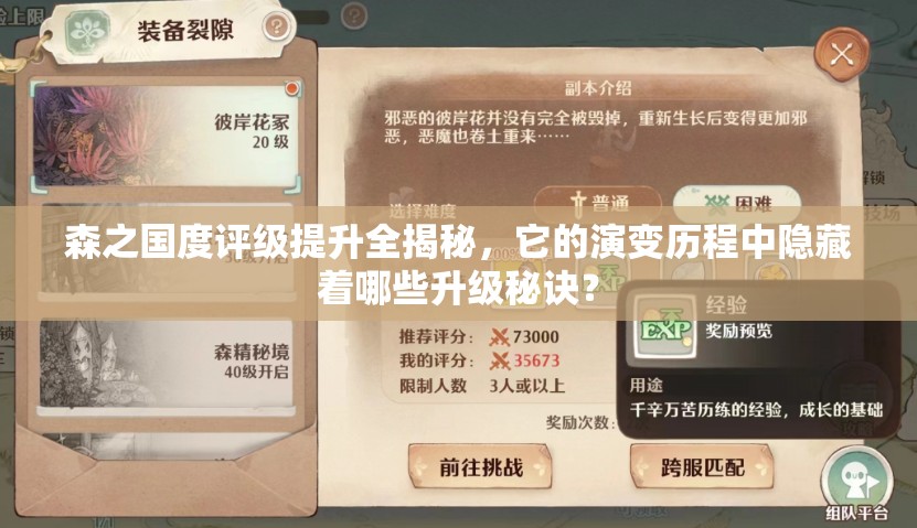 森之国度评级提升全揭秘，它的演变历程中隐藏着哪些升级秘诀？