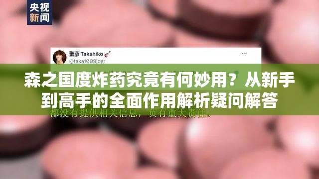 森之国度炸药究竟有何妙用？从新手到高手的全面作用解析疑问解答