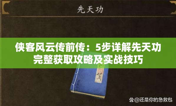 侠客风云传前传：5步详解先天功完整获取攻略及实战技巧