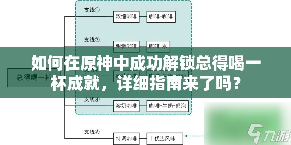 如何在原神中成功解锁总得喝一杯成就，详细指南来了吗？