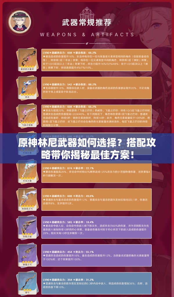 原神林尼武器如何选择？搭配攻略带你揭秘最佳方案！