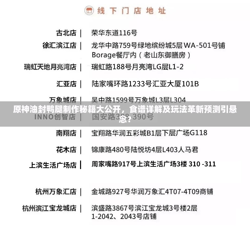 原神油封鸭腿制作秘籍大公开，食谱详解及玩法革新预测引悬念？
